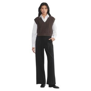 Babaton Dark Brown V-Neck Sweater Vest